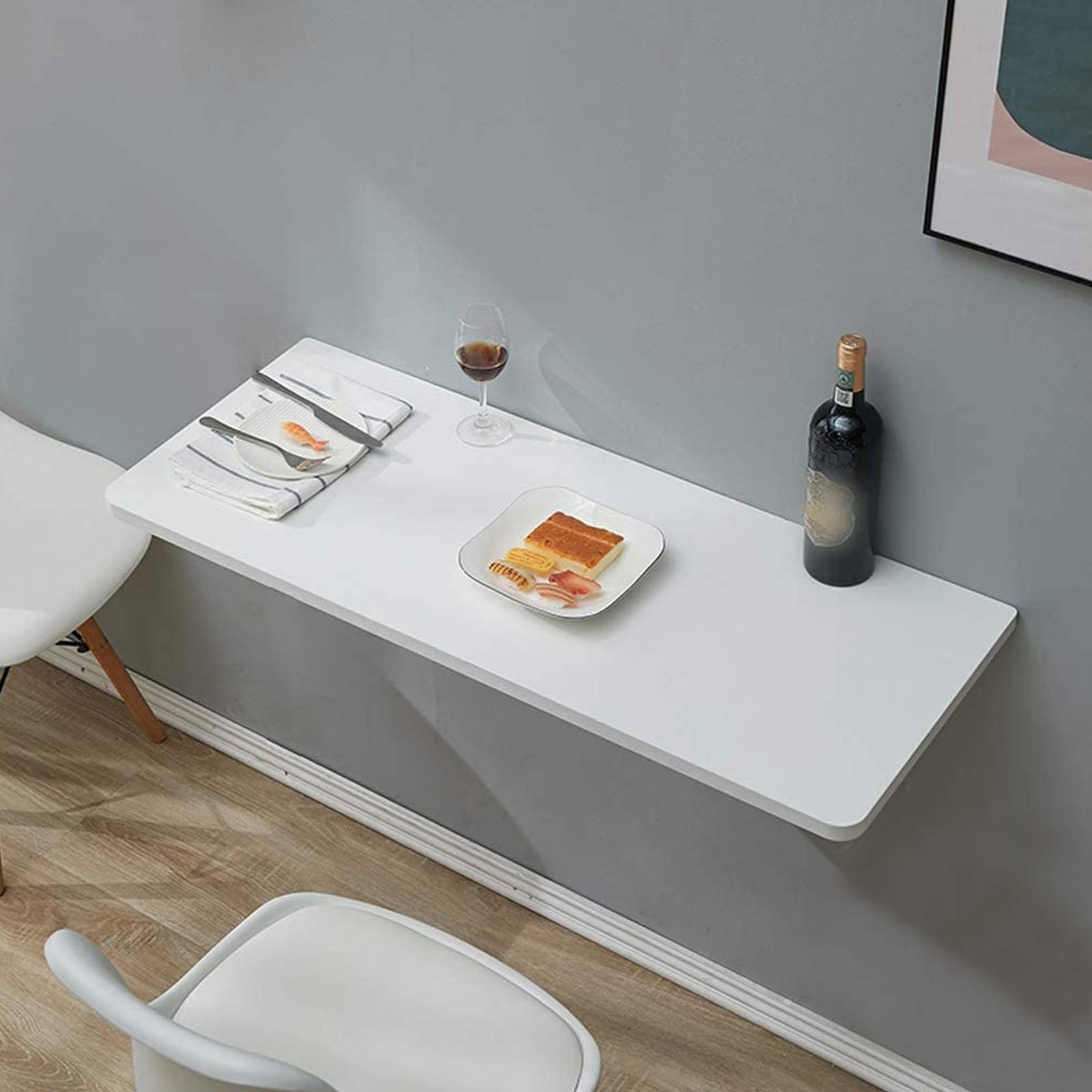 Table multifonction pliante et bureau flottant en bois avec hauteur réglable