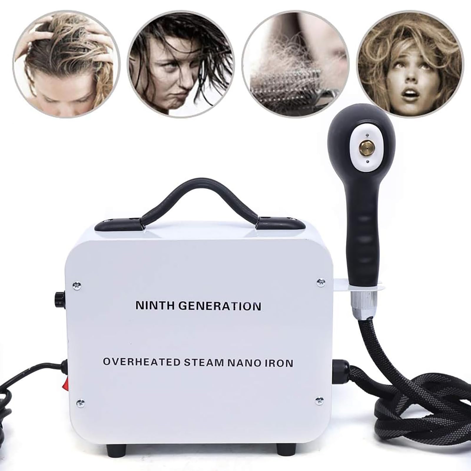 Vaporizador Capilar Nano, Máquina De Vapor Multifuncional con Cabezal Desmontable, Moléculas De Agua De 0.26 NM Que Nutre Profundamente El Cabello, Mejora La Sequedad Y La Opacidad