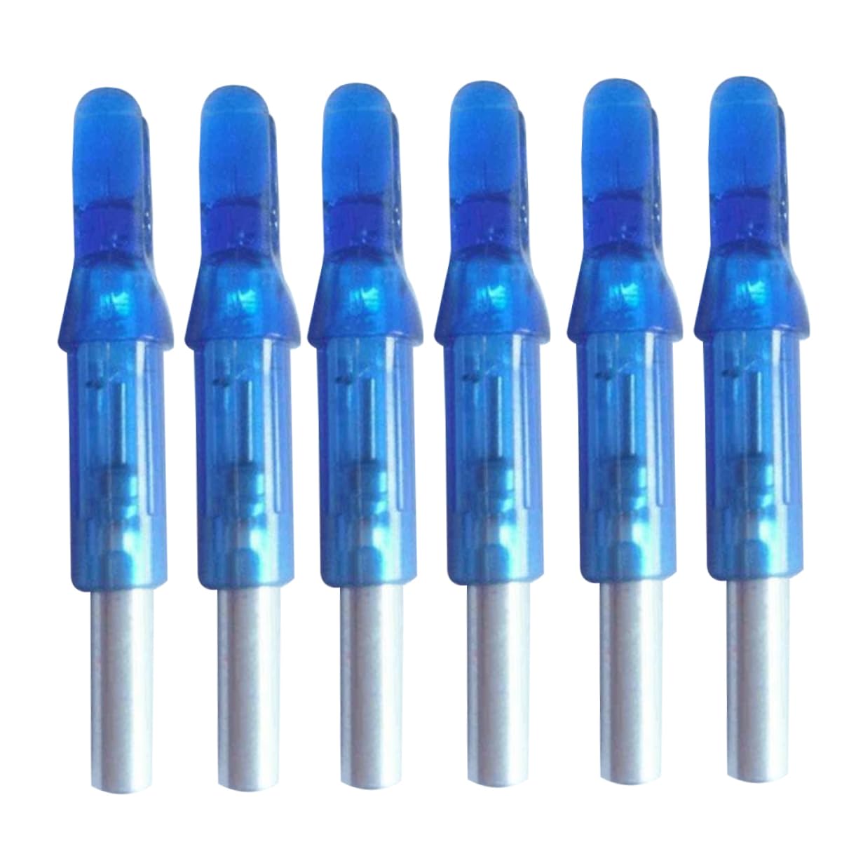 VANZACK 6 Pack Led Lighted Arrow Nocks for Bow Hunting Tails Abs Material No Battery Leakage Fits 6.2mm Shafts