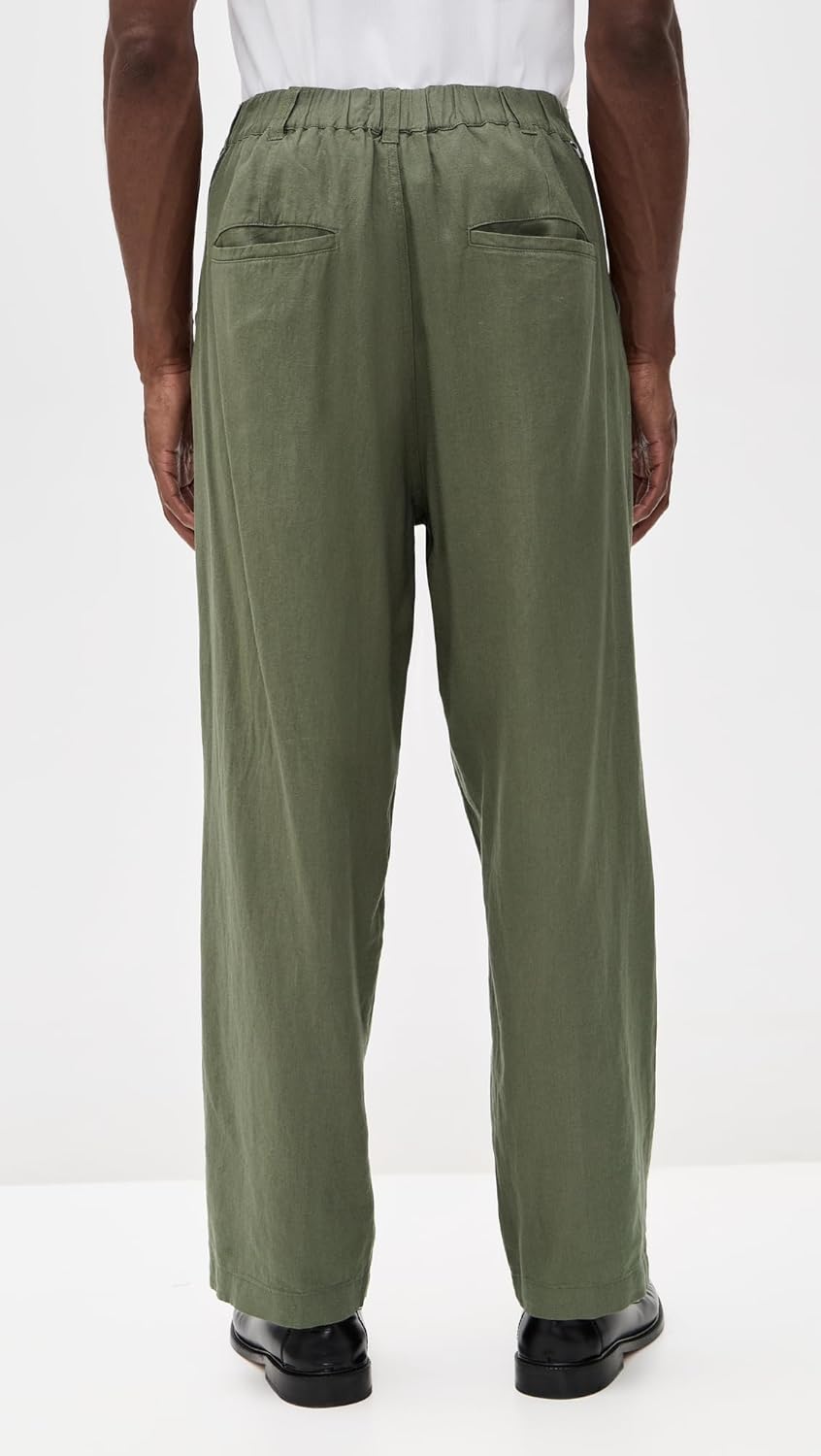 OBEY Men's Foster Pleated Linen Pants