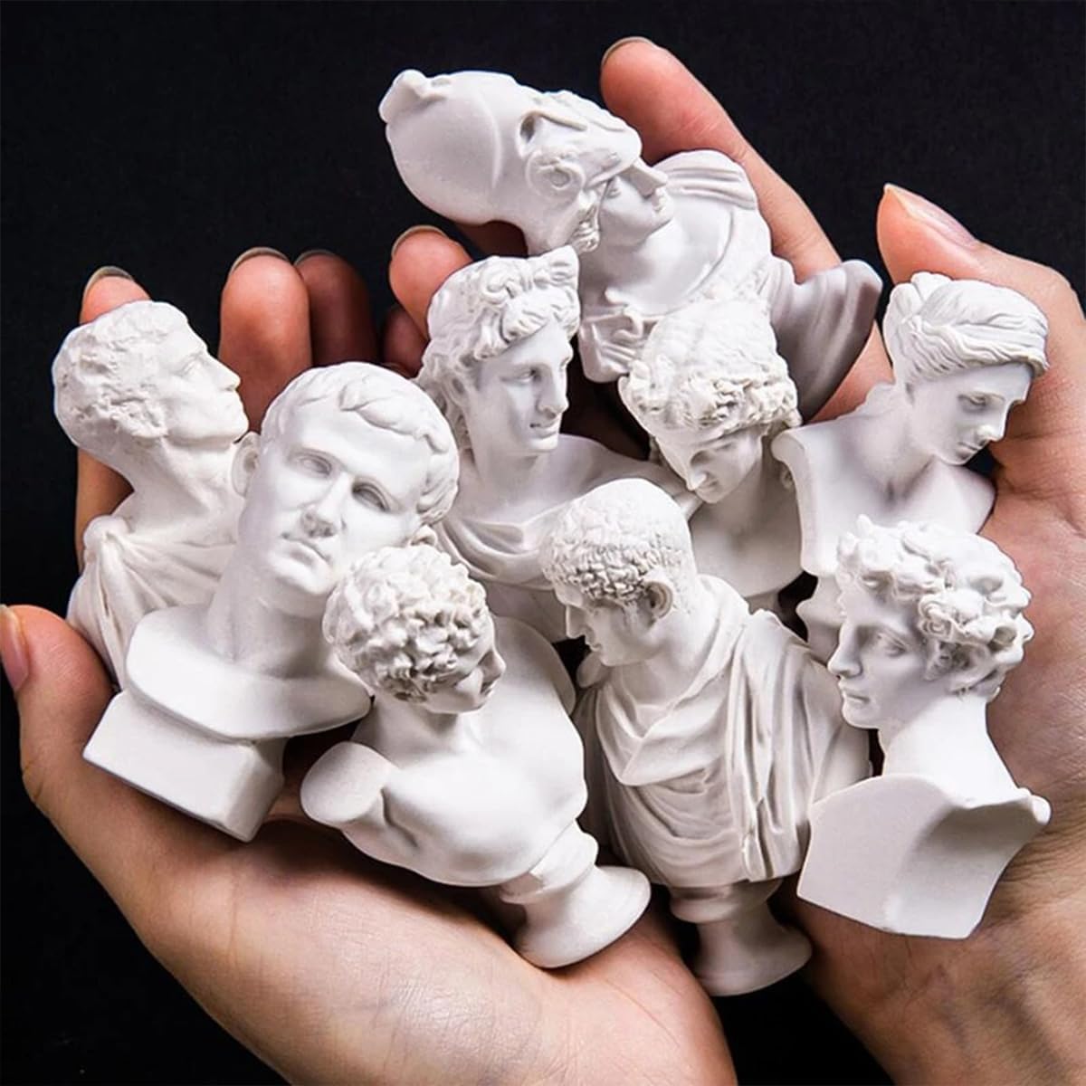 Resin Greek Famous Bust Sculpture, Mythology Goddess Figurines Nordic Classic Roman Head Bust Statue Portraits for Home Office Decor Art Gift, St George, 6cm/2.36"