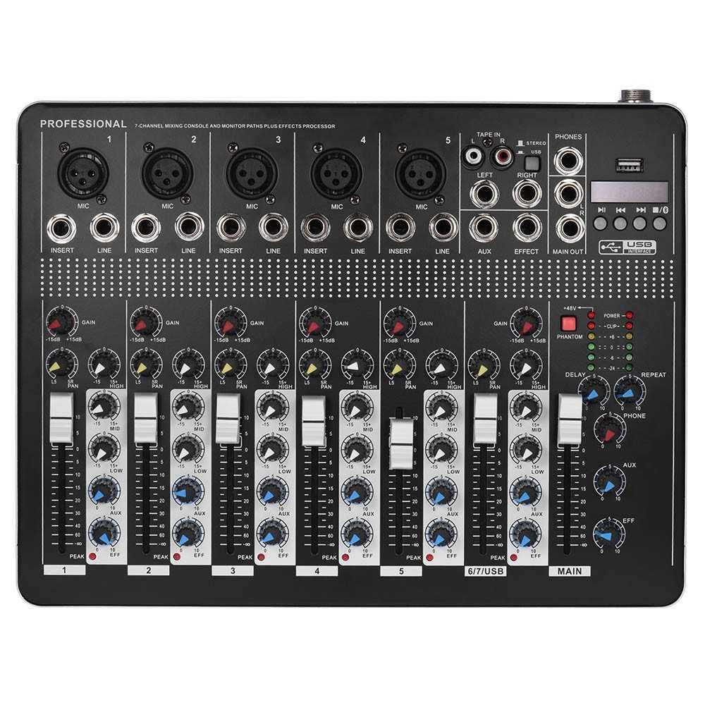 Buy kh Audio Mixer 7 Channel Metal Body Audio Mixer Sound Mixing
