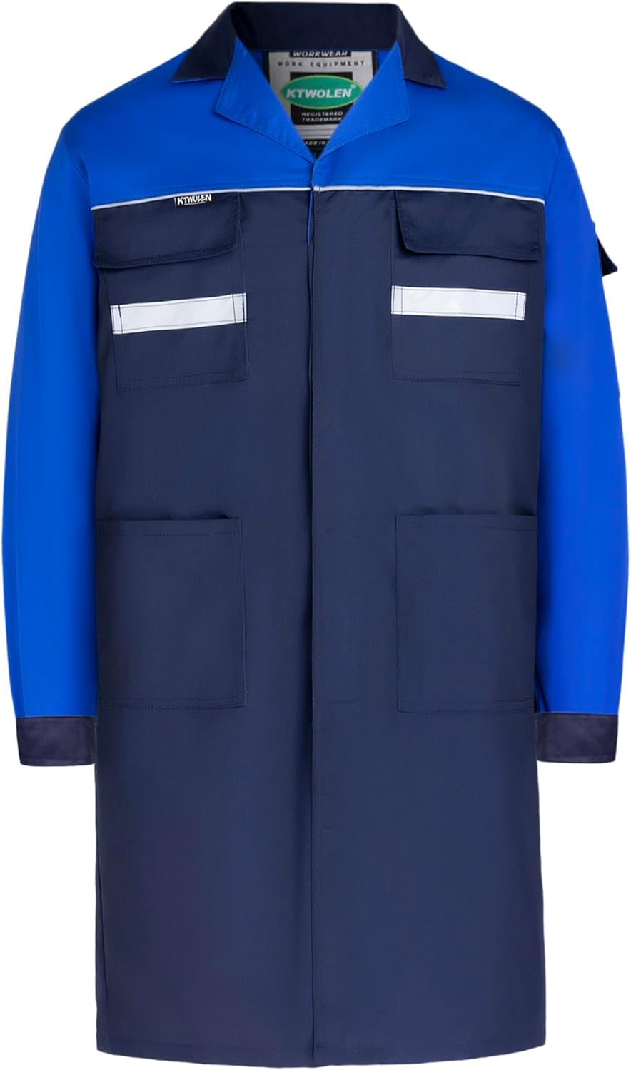 Lab Coat for Men Long Sleeve Work Smock Jacket DIY Mechanics Laboratory Coat