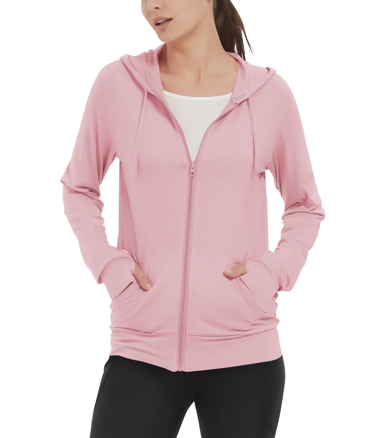 LETAOTAO Womens' Lightweight Zip Up Hoodies Stretch Thin Summer Jackets For Women