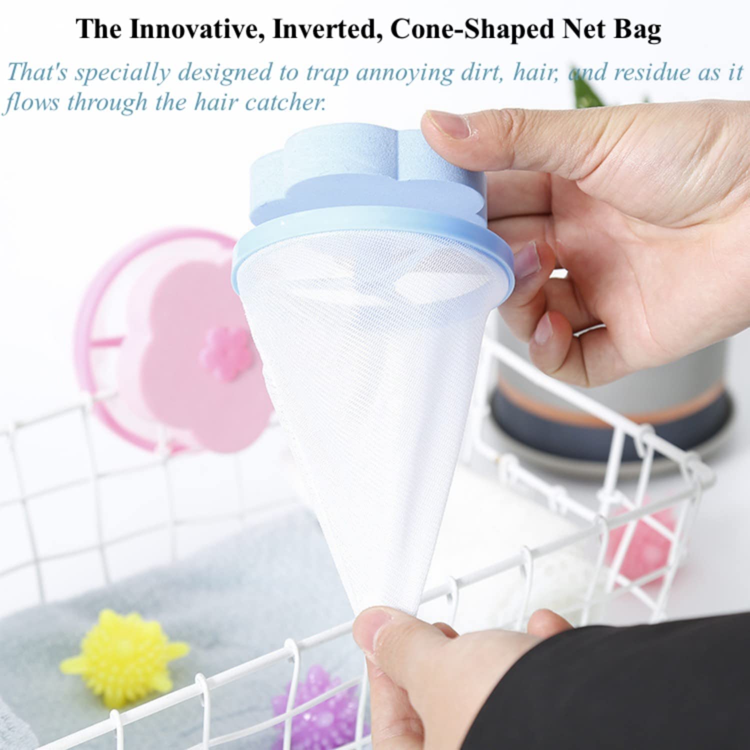 Pet Hair Remover For Laundry – Reusable Lint Catcher For Washing Machine, Removes Fur, Hair, Lint (6 Pack) | For All Washer Types