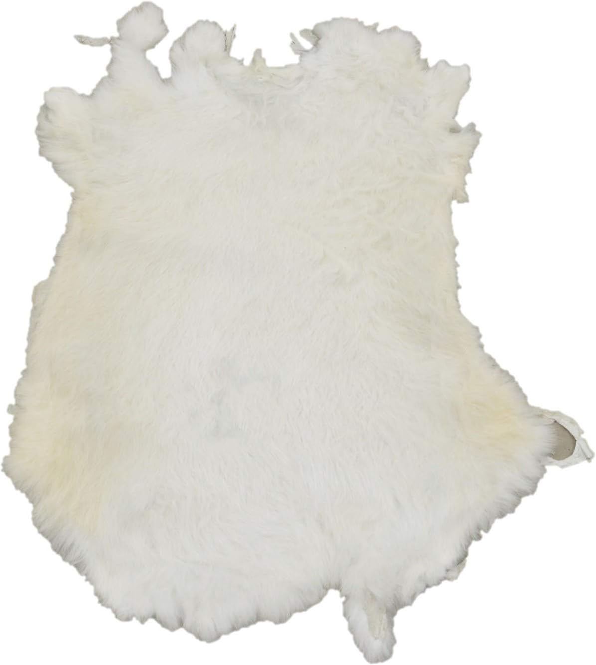 Rabbit Fur Pelt White/Off White Genuine Leather Soft