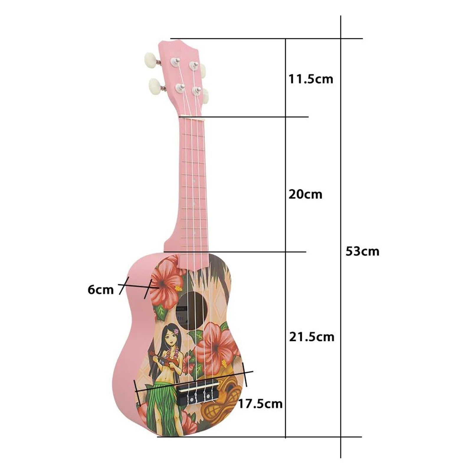 21 Zoll Ukulele 4 Saiten Hawaii-Gitarre Rosa Mini-Ukulele Mit Tasche Saiten Stimmgerät Gitarrenteile Ukulele Set