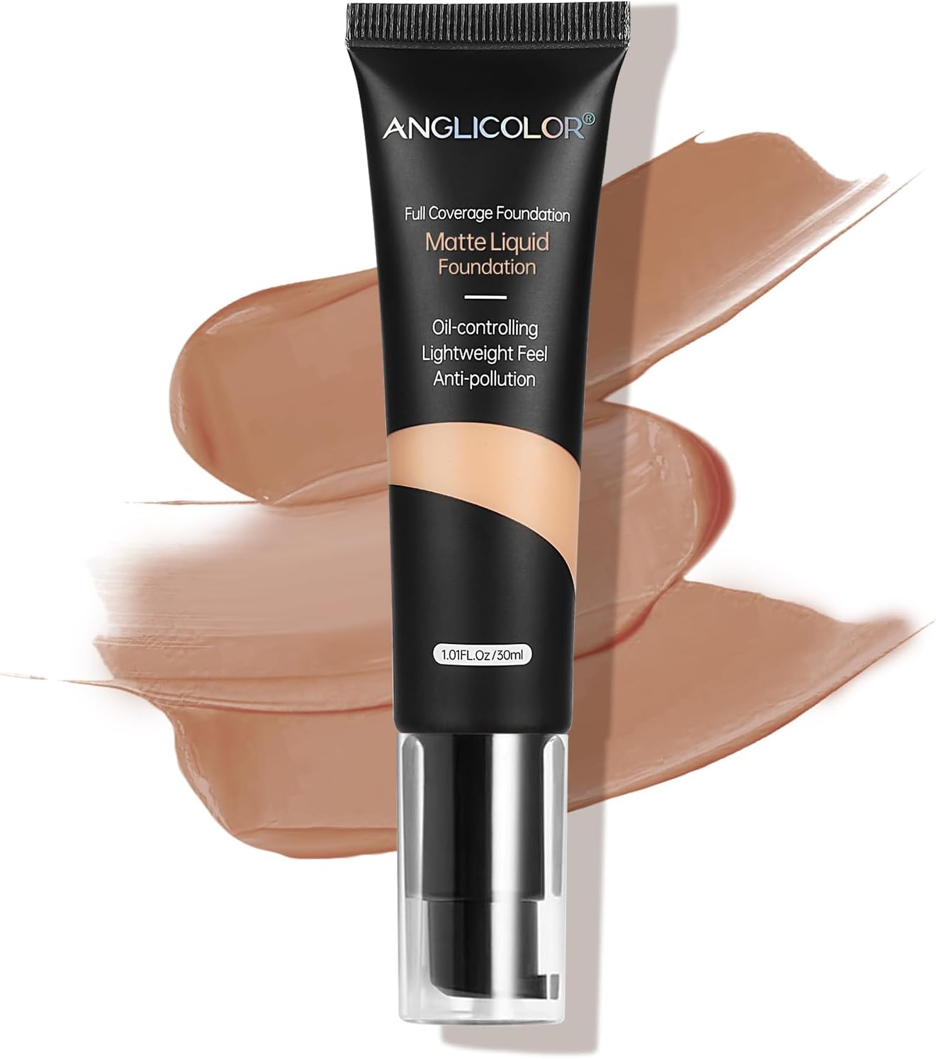 AnglicolorFoundation,Full Coverage Matte Foundation, Long-Lasting Oil Control Full Coverage Concealer, Waterproof Foundation For Mature And Oily Skin.(#105)