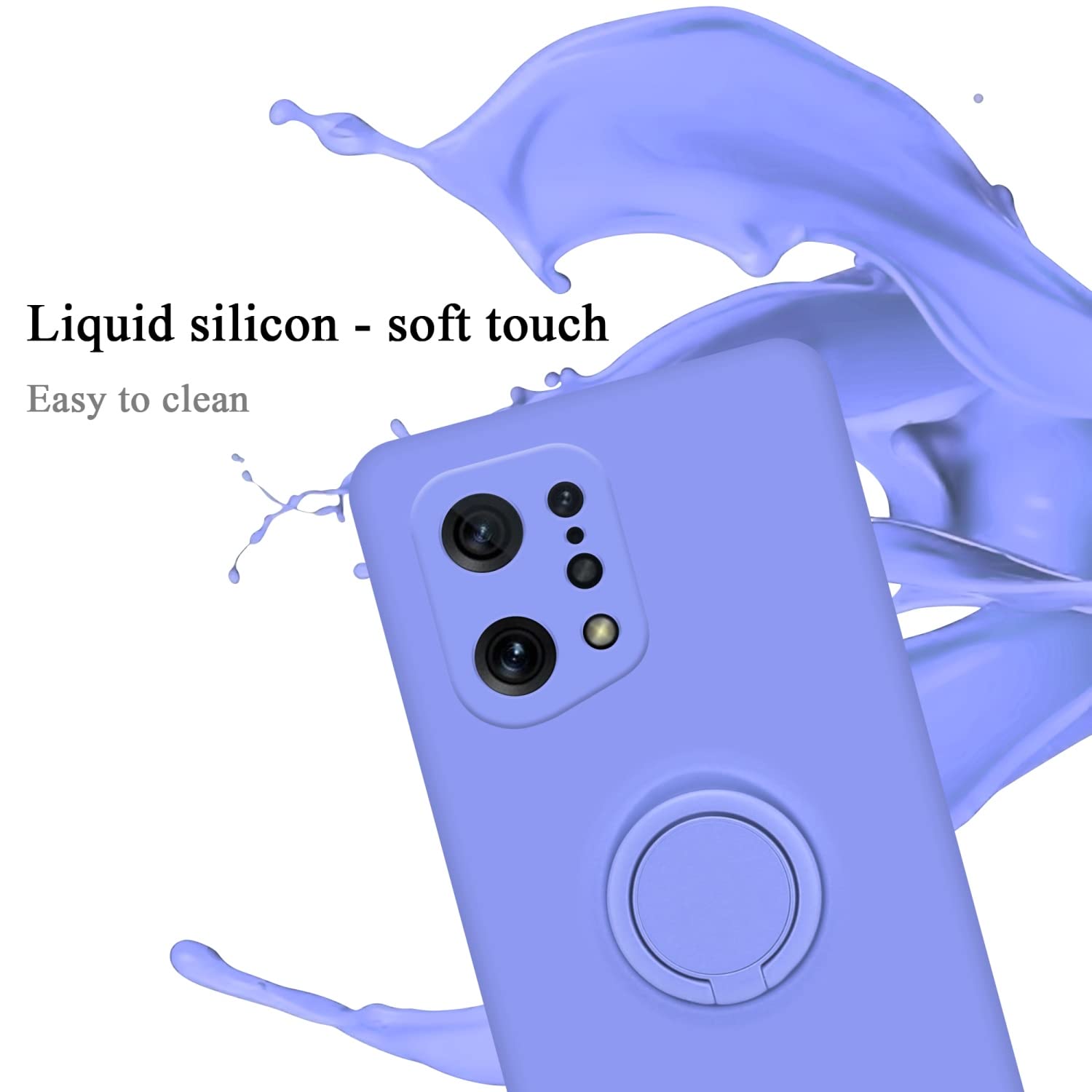 Cadorabo Custodia compatibile con Oppo FIND X5 PRO in LIQUID ROSA - Coperchio protettivo in silicone TPU flessibile con anello