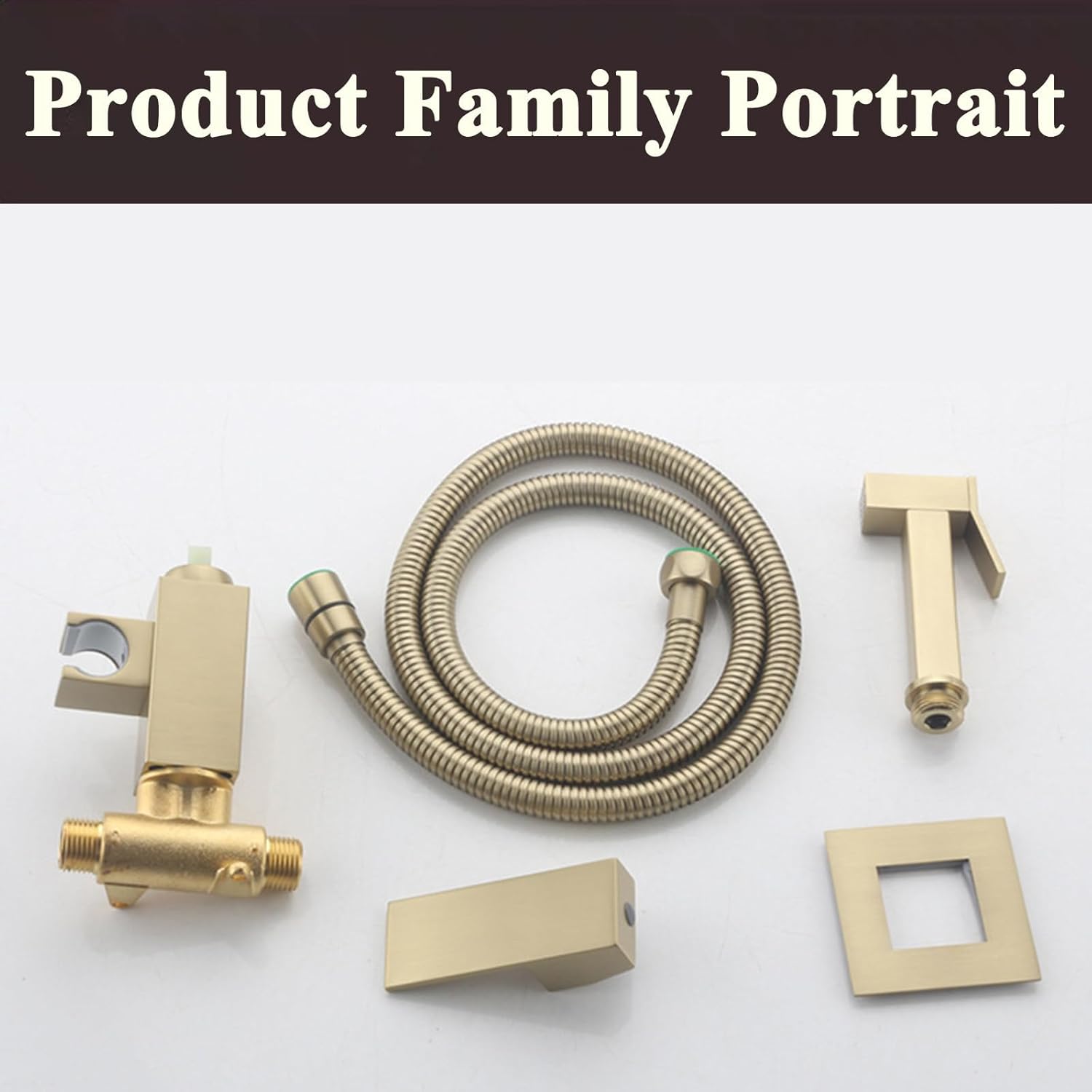 Bidet Sprayer for Toilet Brass Bidet Sprayer Square Spray Gun Handheld Bidet Sprayer for Toilet with Stainless Steel Hose Hand Held Bidet Sprayer Joystick Control