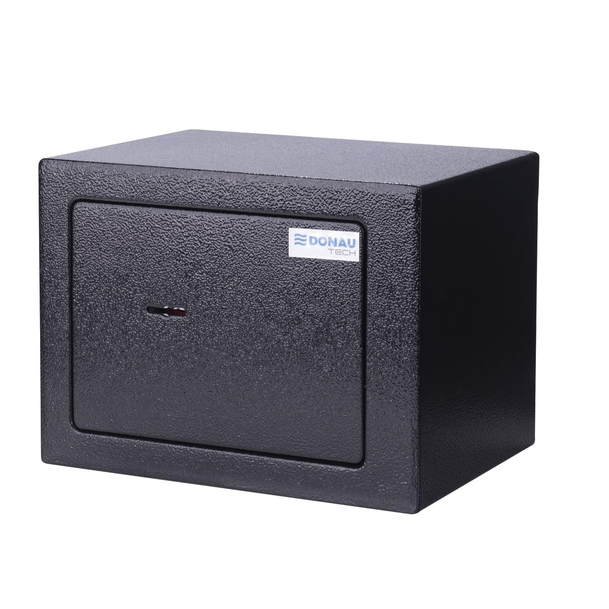 Caja fuerte para muebles DONAU TECH, 4,6 L / 23 x 17 x 17 cm/Caja fuerte para suelo o pared, incluye 2 llaves/Color negro