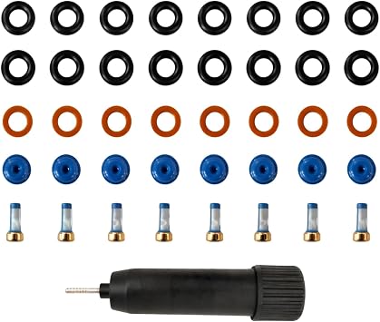 Fuel Injector Seal Kit O Rings for Ford Lincoln Mercury | Compatible with Ford Mercury Lincoln, V8 5.4L 4.6L, Include O Rings Basket Filter Spacer Pintle Cap, 0280150943