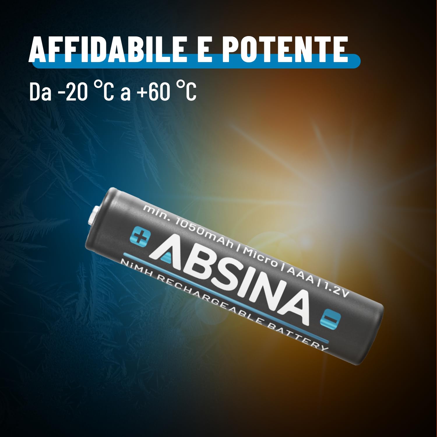 ABSINA Batterie AAA ricaricabili 1150 min. 1050 mAh NiMH 1,2V | Confezione da 32 - pile ricaricabili AAA per dispositivi ad alto consumo energetico - Batterie telefoni - ministilo