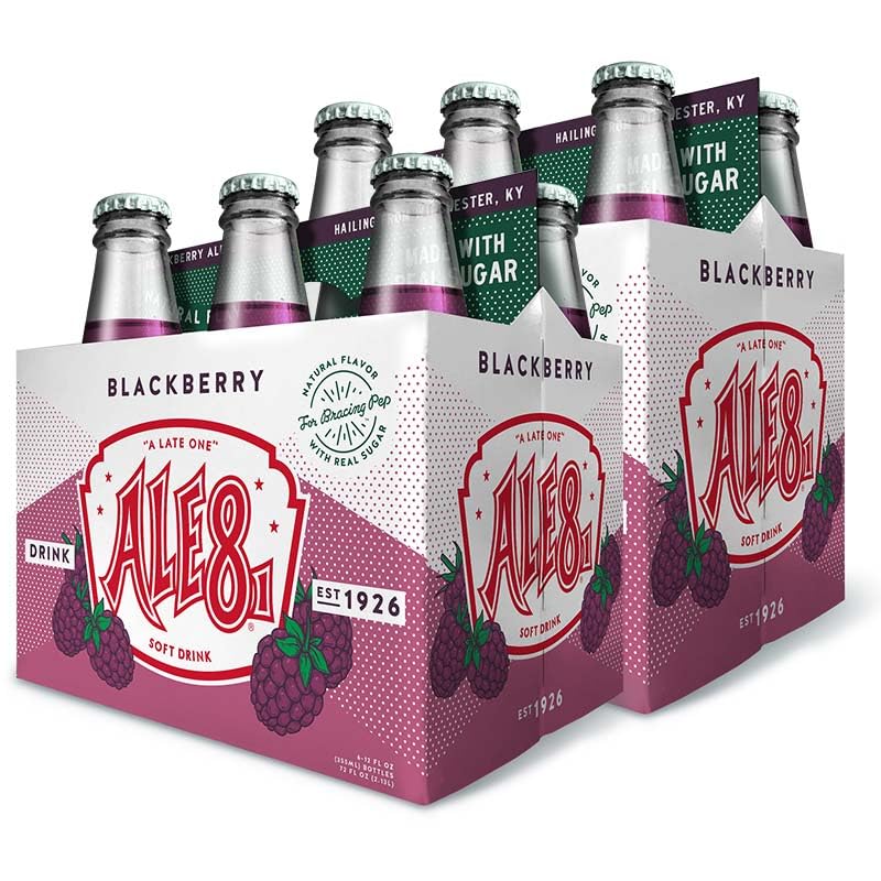 Ale 8 One Blackberry, Glass Bottles, 12 ounces, Pack of 12, 100% Kentucky Soft Drink