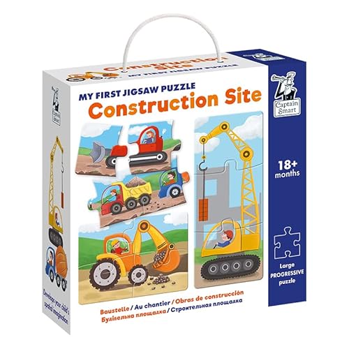 CAPTAIN SMART My first Jigsaw Puzzle Construction Site, Jigsaw Puzzle Sets for Children 2-year-olds, Progressive Puzzles for little girls and boys, Games for Children, Kids games, Gifts for girl & boy