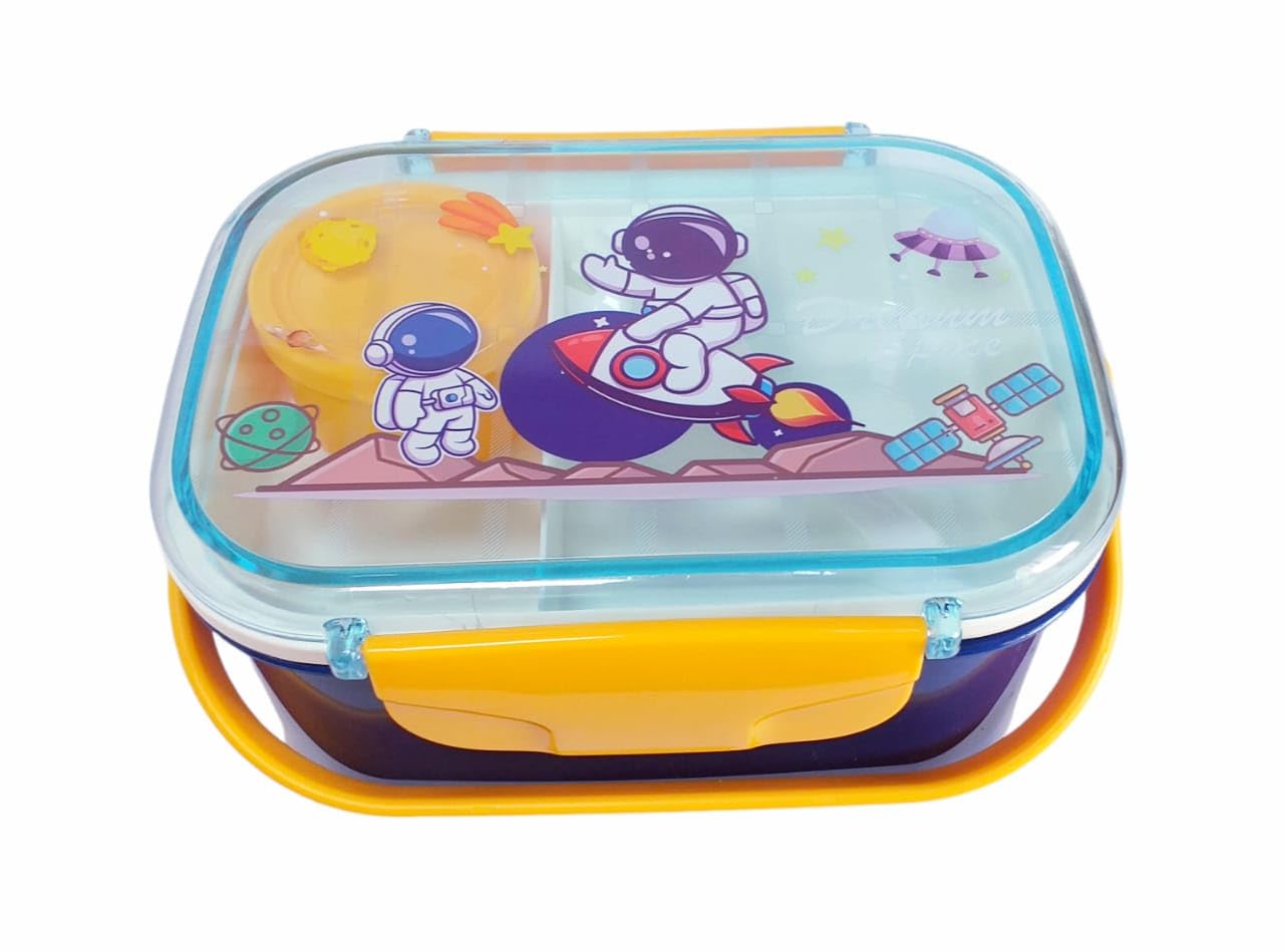 FAM Space Lunch Box With Handles - For Boys, With Compartments, Kids School Lunch Box - Back to School