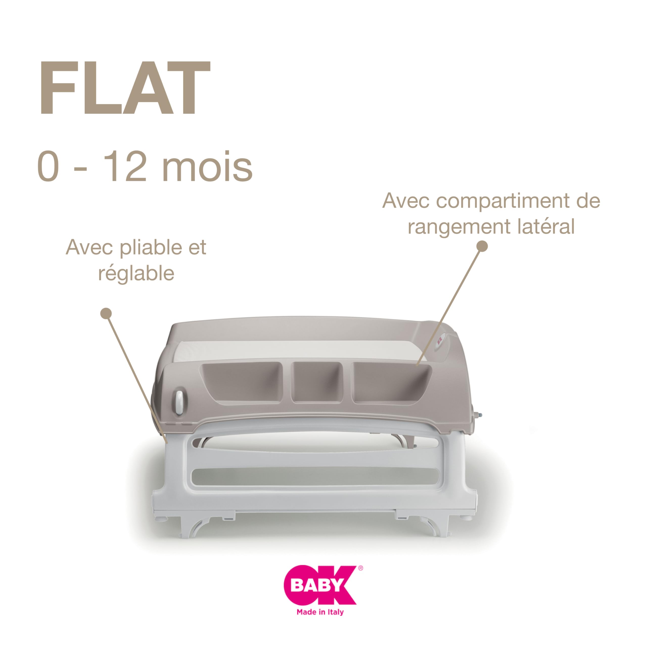 OKBABY Flat Matelas à Langer pour Table Lit Baignoire Enfants Max 11 Kg 12 Mois