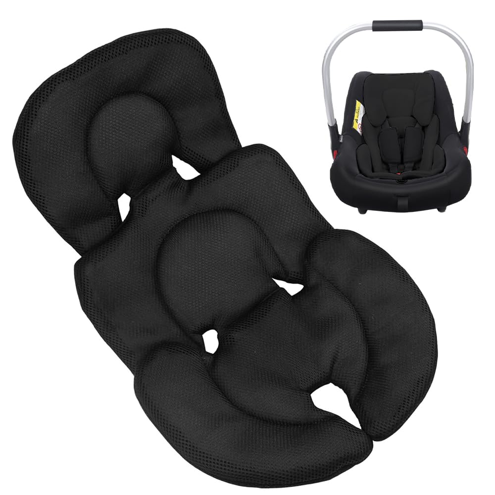 Riduttore Passeggino Universale, Cuscino per Seggiolino Auto, Materassino Passeggino Universale, Traspirante Antisudore, Cuscino Riduttore Passeggino per Passeggino, Seggiolino Auto (Nero)