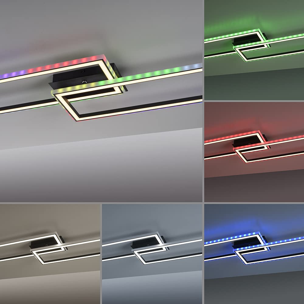 SellTec LED Deckenleuchte schwarz RGB Sidelight CCT dimmbar Fernbedienung