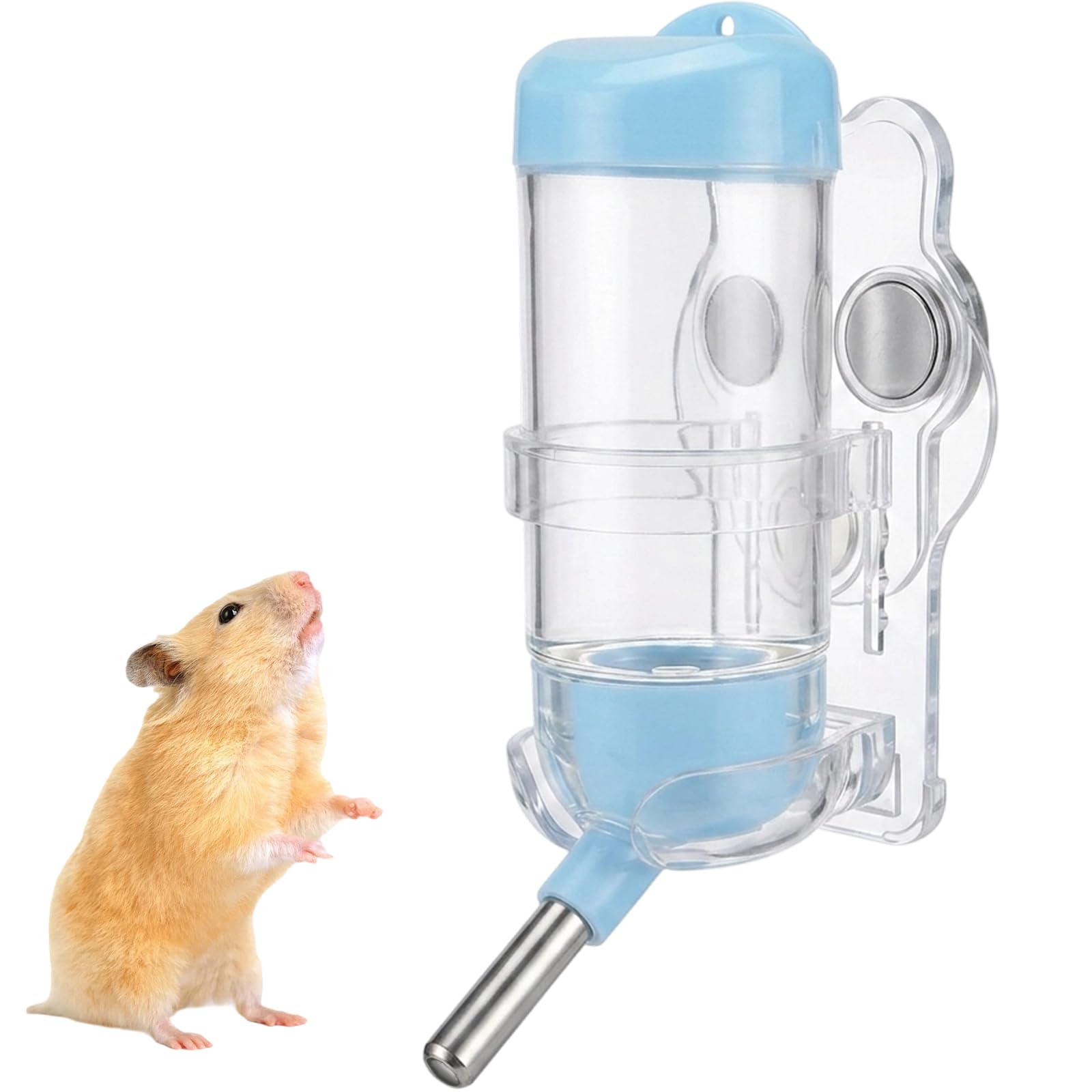 Bebedero para hámster con soporte, botella para roedores para conejillos de indias y conejos, depósito de agua de 125 ml