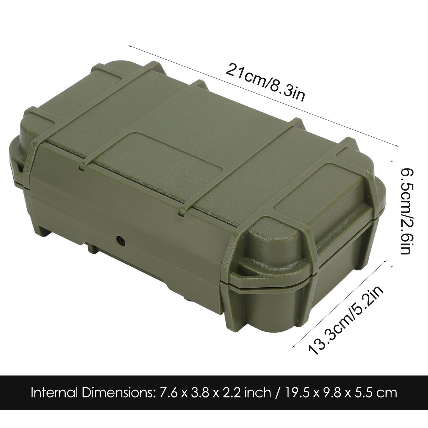 Hapivida Waterproof Dry Box Protective Case, Green Outdoor Shockproof Box ABS Plastic Storage Tool Box for Camping Fishing Hiking Water Sports