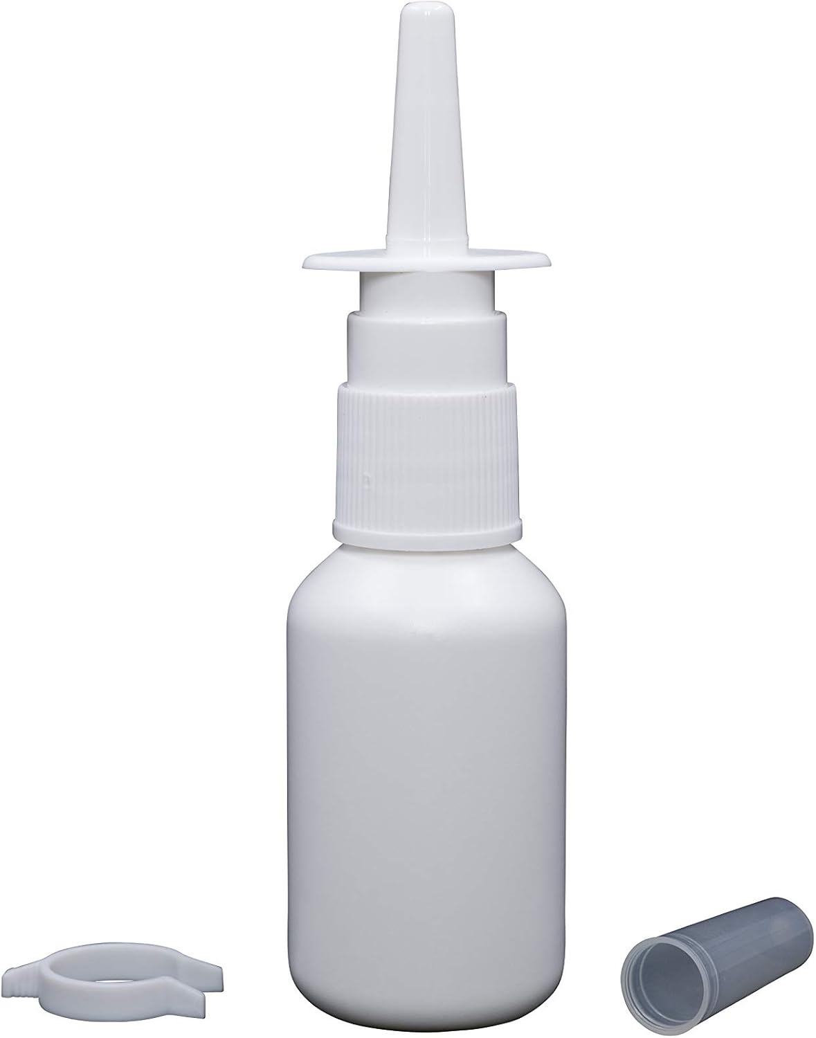 100-Pack 20 ml Nasal Spray Bottle Mist Sprayer - Empty Refillable White Plastic Spray Bottles - Reusable Nose Sprayer for Nasal Medications