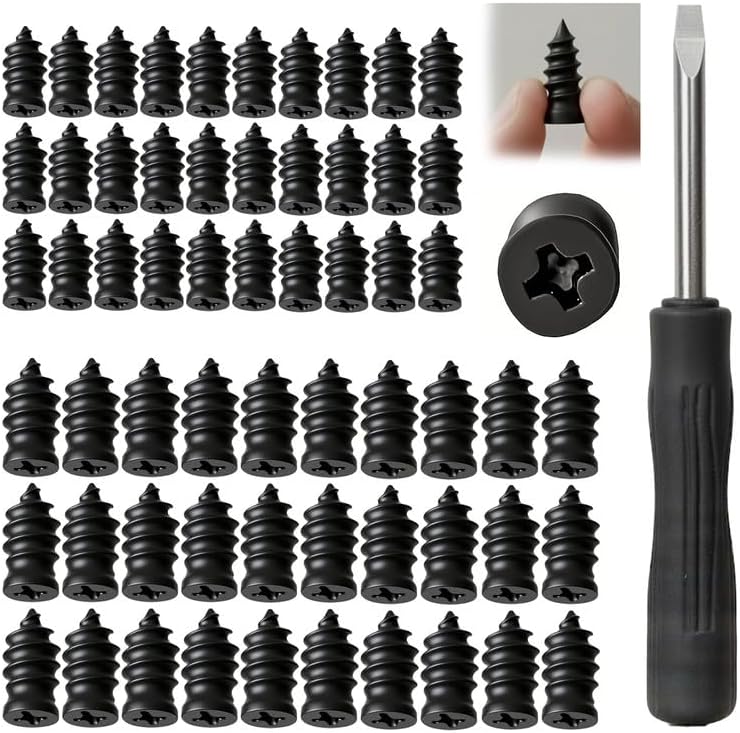 Kit de Clavos para Reparación de Neumáticos con 2 Tamaños, Nuevo Clavo de Neumático de Vacío 2025, Tapones de Neumáticos con Tornillo, Herramientas