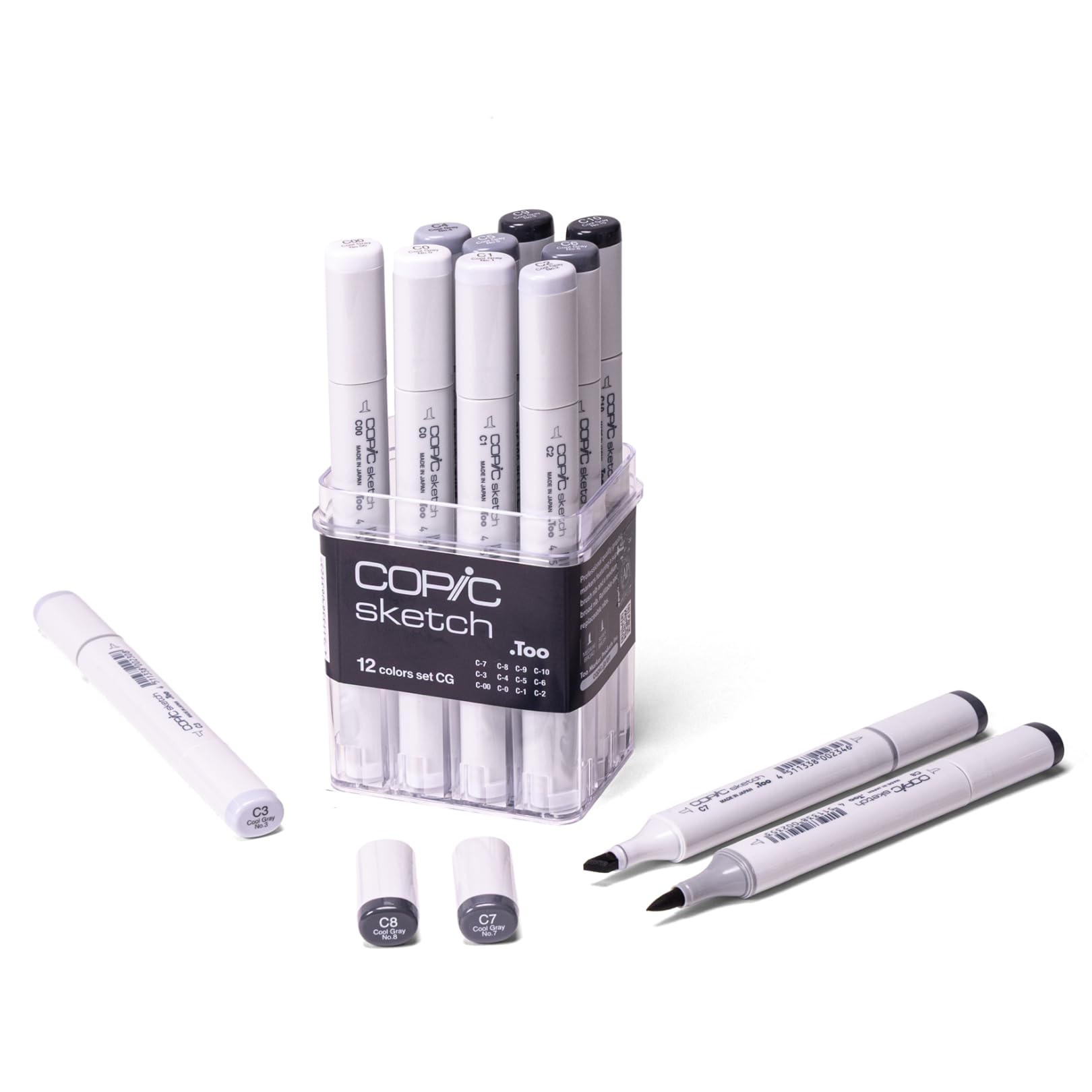 Sketch Alcohol Markers, 12pc set, Cool Gray (New Ver.)