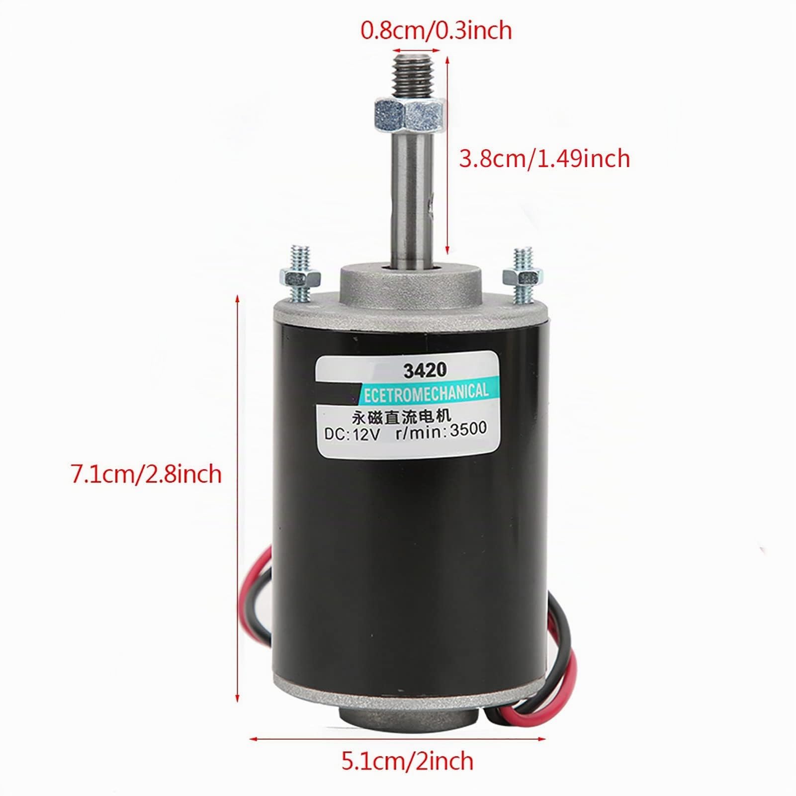 Motore DC, 12/24V 30W Motore CC a magnete permanente ad alta velocità CW/CCW per generatore (12V,3000RPM)