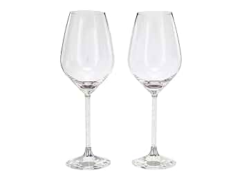 Amazon.com: Swarovski 施華洛世奇水晶酒杯(2 件組)銀色單一尺寸