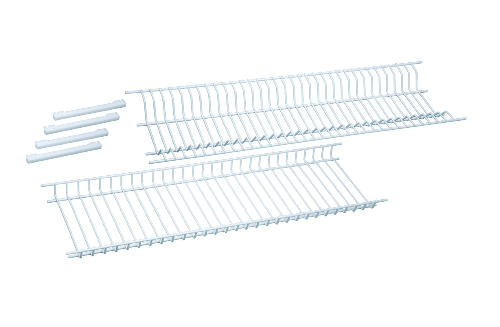 Sauvic White Plastic-Coated Steel Dish Drainer Set for Cabinets 65 cm