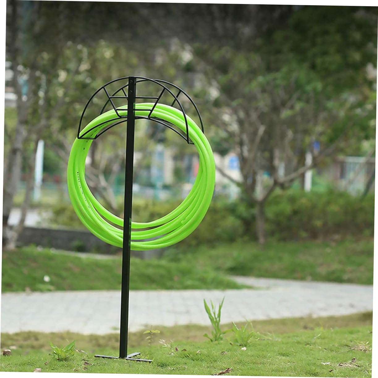 Gatuida Soporte de Manguera de Hierro Negro, Portátil y Desmontable | Estructura Metálica, sin Herramientas, Resiste Viento y Lluvia, para Actividades al Aire Libre y Viaje