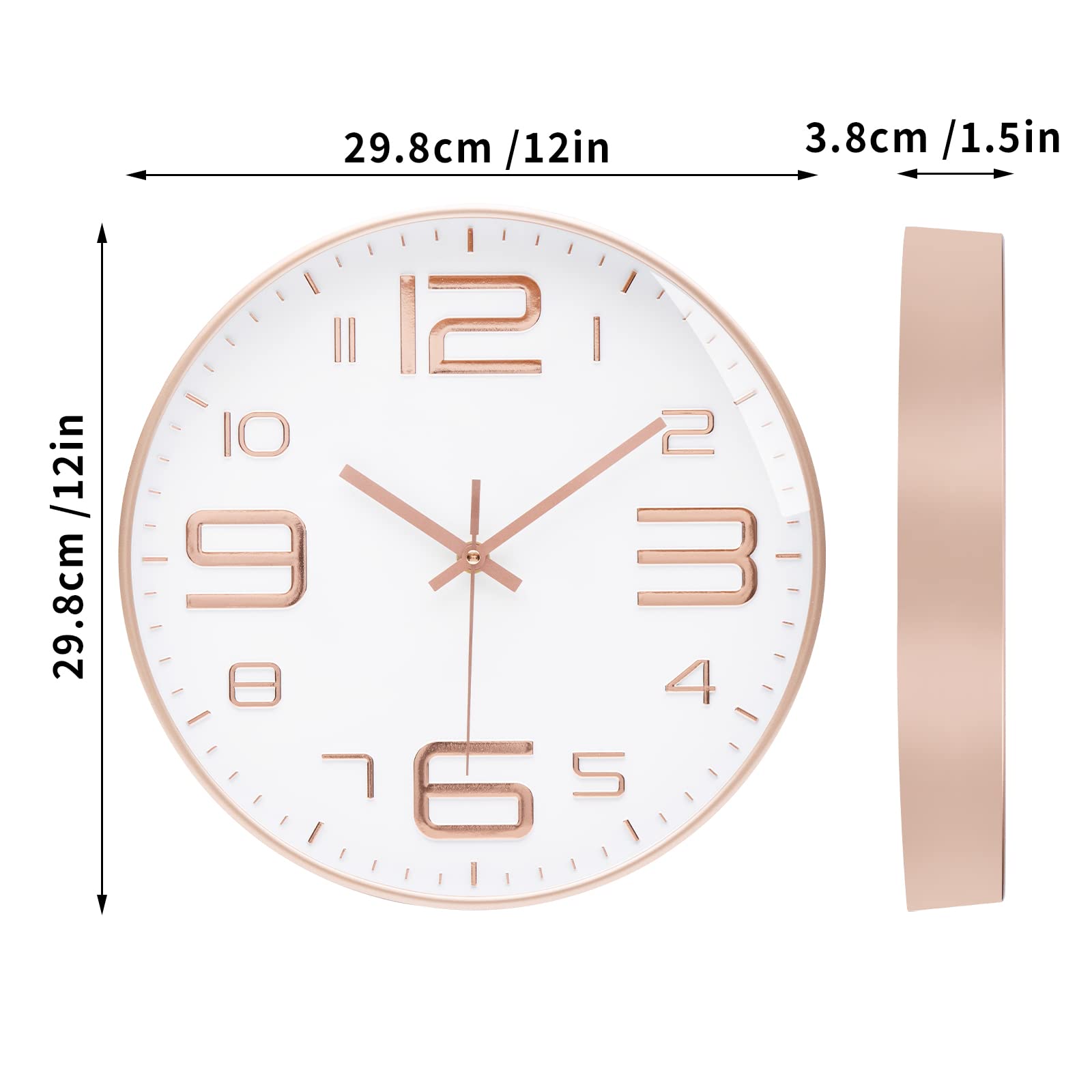 Wall Clock - Wall Clocks Battery Operated 12 Inch Silent Non-Ticking White Modern Clock for Bedrooms Kitchen Home Living Room Decor
