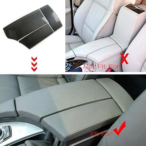 Miniatura 2 de Para BMW Serie 5 E60 E61 2004-2010 Color de fibra de carbono Interior del coche Centro Apoyabrazos Caja Cubierta de la Consola Caja de