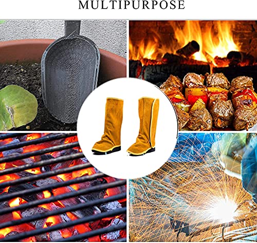 Leather Welding Spats, Fire Resistant Welding Boot & Shoes Covers, Heat And Abrasion Resistant Welder Working Protective Foot Covers, Welding Safety Shoes Protectors, Welding Gaiters #TOP3
