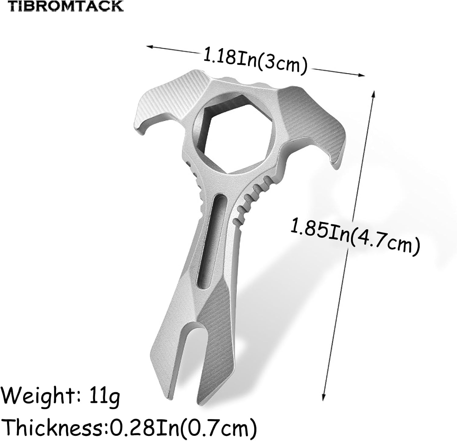 Titanium EDC Pry Bar, 1.85Inch Mini Multitool Mighty Bar, Lightweight 11g Non-Magnetic Titanium Tool for Outdoor Survival, Precision Work, Bottle Opening, Portable EDC Gear (Sandblasted)