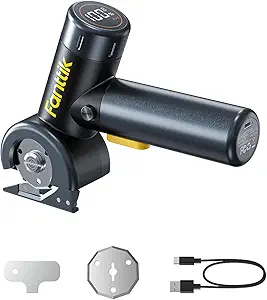 Fanttik C8 Nano Cordless Electric Scissors with LED Display, Rechargeable Cardboard Cutter with 2 Blades, EasySwap Blade Change, LED Light, for Thin Cardboard Box Carpet Leather - Black