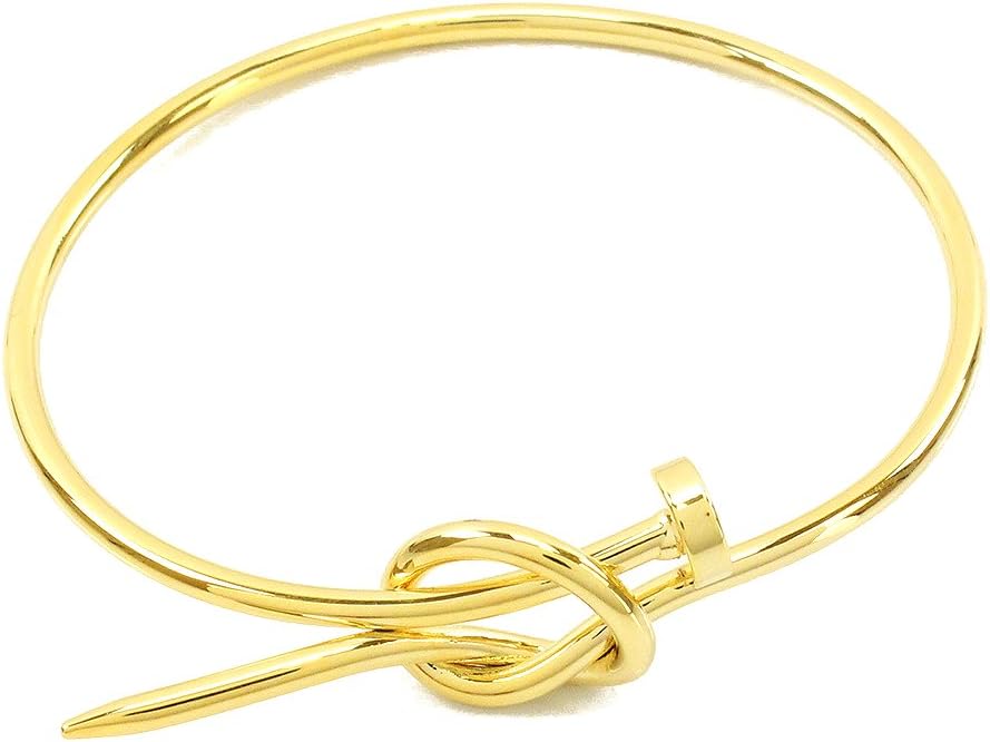 Twisted Nail Knot Wrap Bangle Cuff in Gold