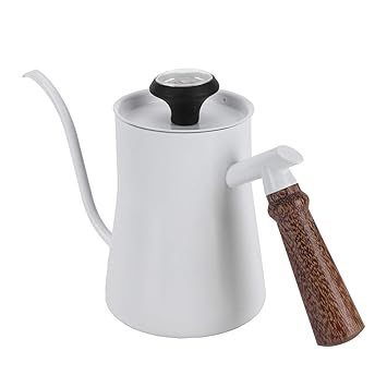 Gooseneck Kettle, Gooseneck Spout Pots 650Ml Stainless Steel Hanging Ear Ergonomic Handle for Kitchen for Dorm(650ml White)