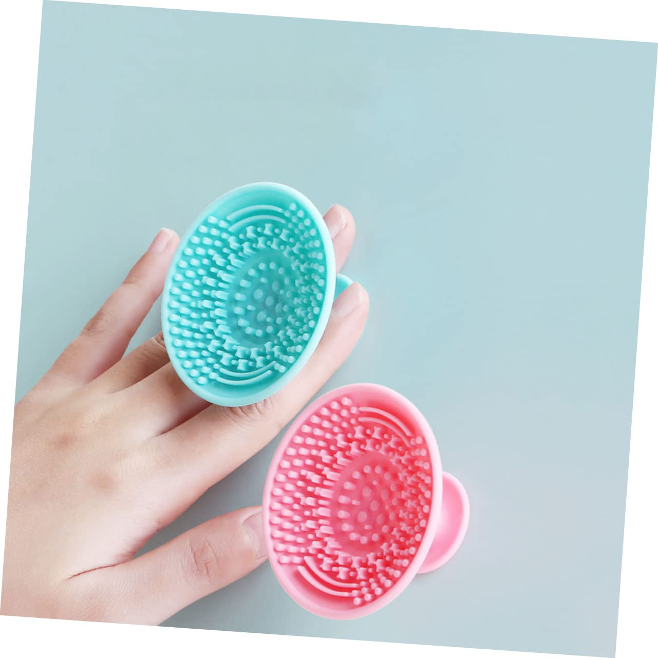 minkissy Pz Spugnetta Pennelli Di Bellezza Per Il Trucco Scrubber Per Pennelli Da Trucco Gadget Per Il Trucco Applicatore Di Trucco in Silicone Palmare Tampone Di Pulizia Gel Di Silice