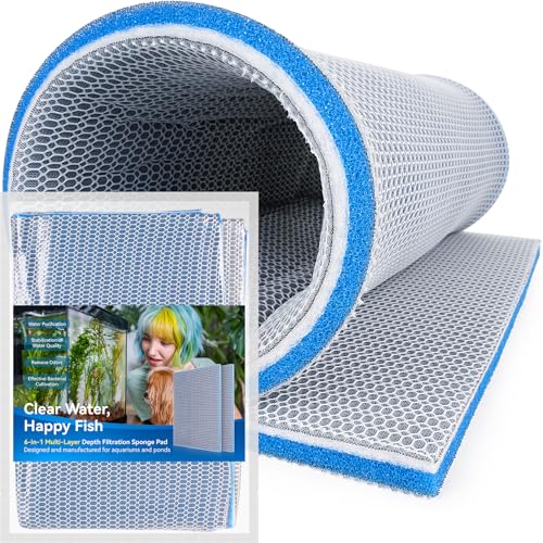 Image of Borlech 8-Layer Fast-Acting Aquarium Filter Pad - Cut-to-Size Aquarium Floss Media for Fish Tank, Pond, Sump - Fast Water Polishing in Hours (23.62 inchx15.75 inchx0.6 inch, 1 Pack)