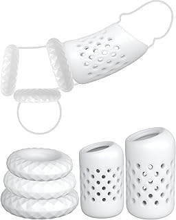 5 Different Sizes Cock Ring Set Penis Sleeve Adult Sex Toys & Games for Men and Couples Penis Ring Pump Sheath Cock Rings for Men Erection Sex Extender Girth Extension Male Sex Toy Sleeve Enlarger