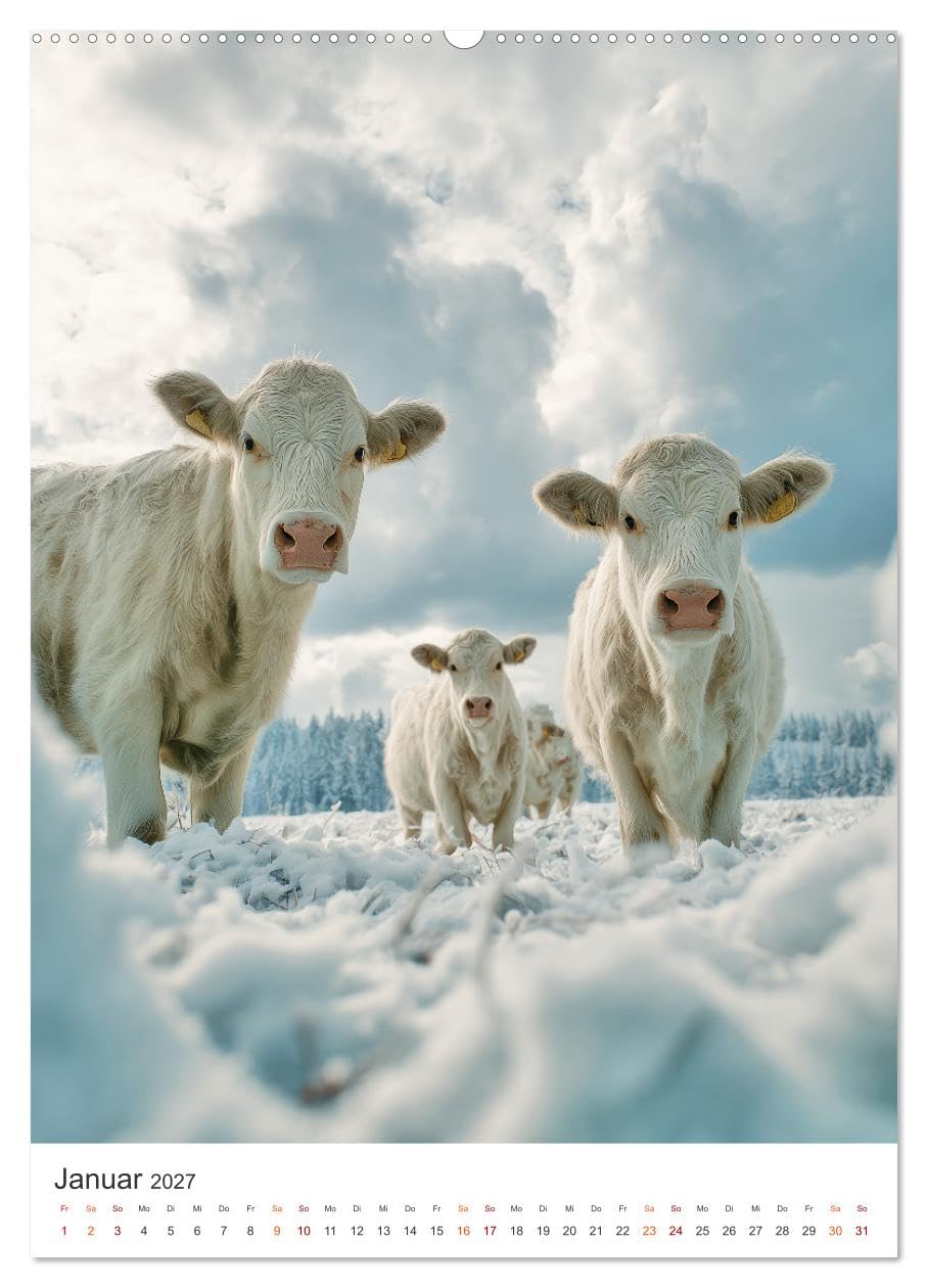 Die Liebe zur Kuh (hochwertiger Premium Wandkalender 2027 DIN A2 hoch), Kunstdruck in Hochglanz: Kühe, wie man sie noch nie gesehen hat: majestätisch, ... die staunen lassen. (CALVENDO Tiere)