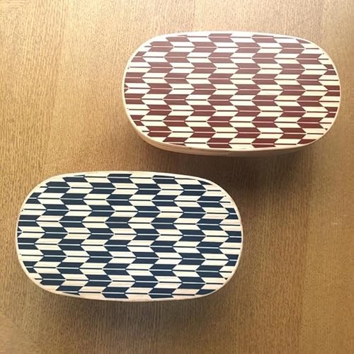 紀州漆器 曲げわっぱ 弁当箱 矢羽 青 朱 2個セット(九州国産日田杉)[YS95]