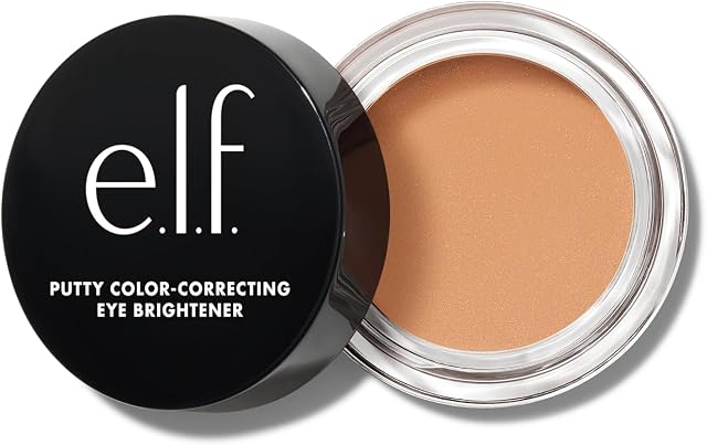 e.l.f. Putty Color-Correcting Eye rozjaśniacz, średnia siła krycia, rozjaśniający i nawilżający korektor kolorów pod oczy, wegański i nietestowany na zwierzętach, lekki/średni, 4,2 g