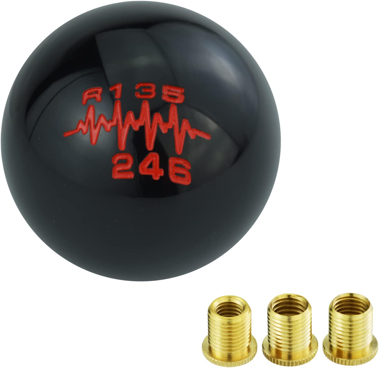 6 Speed Car Gear Lever Racing Shifter Knobs Ball Shift Stick Grip Speed Handle Fit Most Auto Manual Transmissions, Black