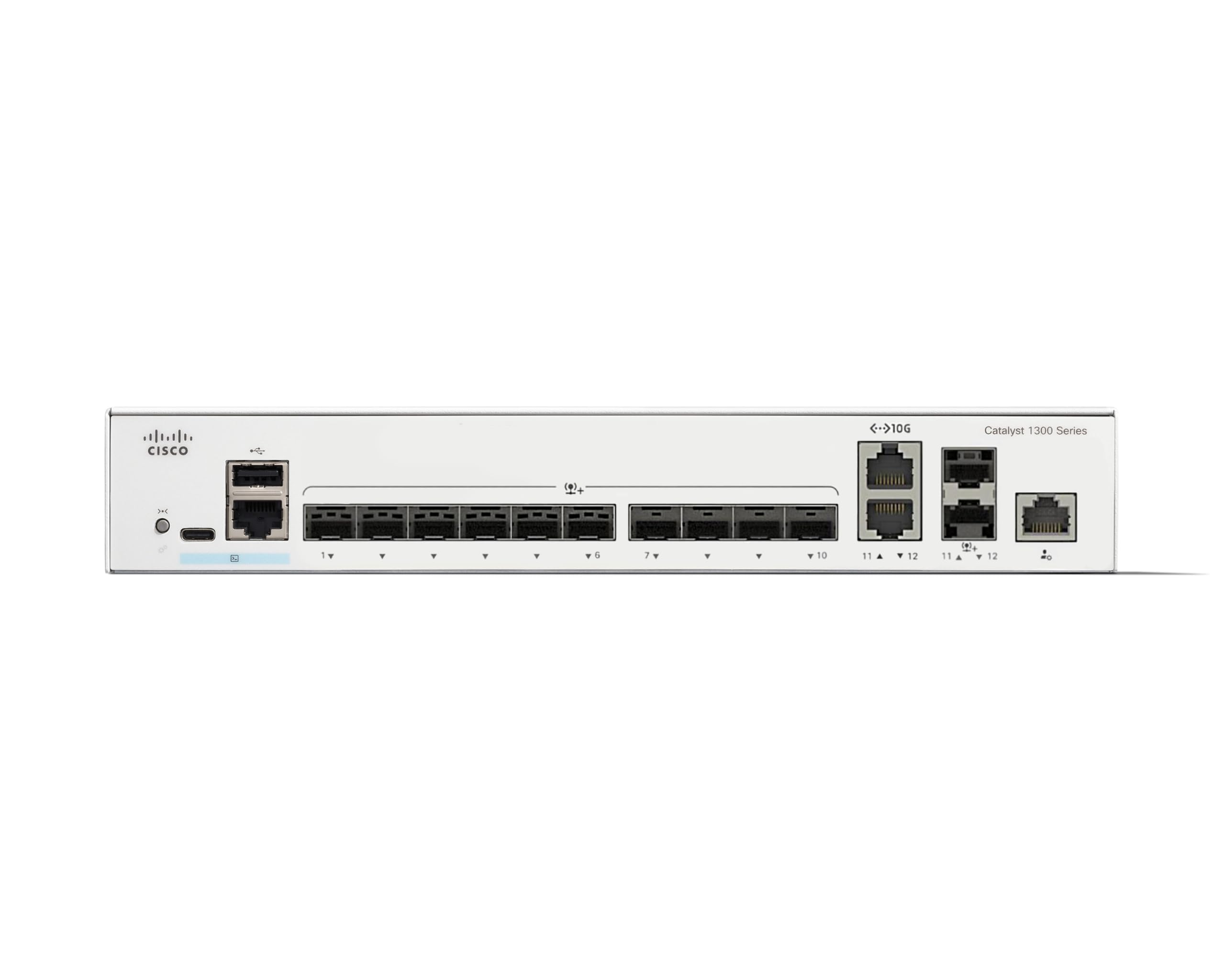 Commutateur administrable Cisco Catalyst 1300-12XS, 10 Ports SFP+ 10G, 2 Ports SFP+ 10GE, Garantie limitée à Vie (C1300-12XS)