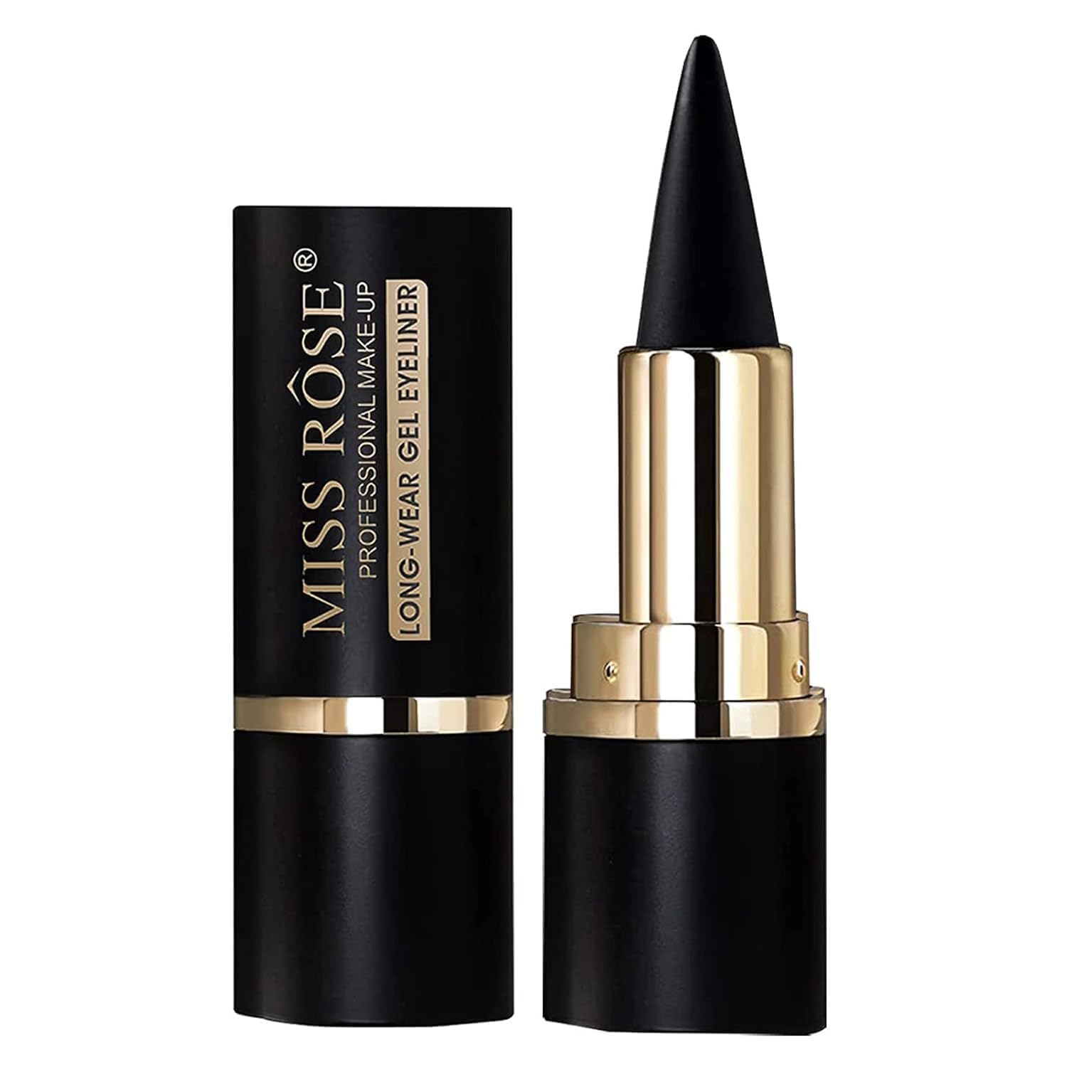Miss Rose Waterproof Gel Eyeliner Pencil Intense Black | Long Lasting Smudge Resistant Kajal for Bold Matte Eye Makeup & Daily Wear-image-32