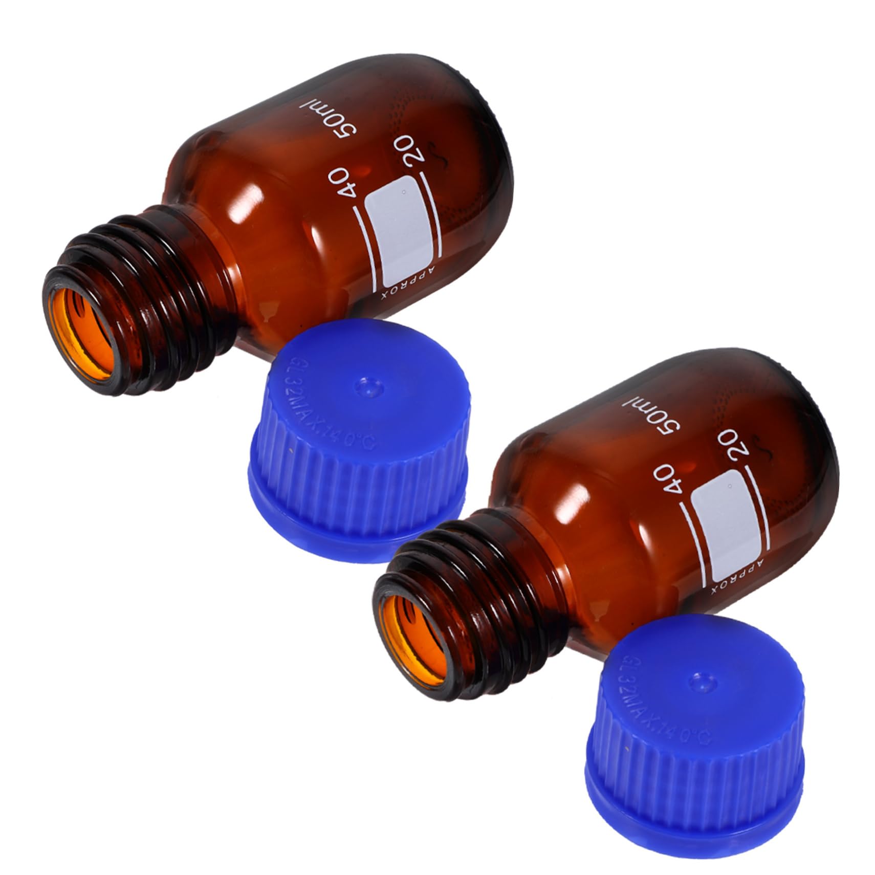 PartyKindom 4 Sätze Reagenzflasche Mit Blauem Verschluss Chemische Reagenzflasche Kalkreagenzflaschen Kleine Reagenzienflasche Graduierte Glasflasche Mit Reagenzien Abs 2 Stück * 4