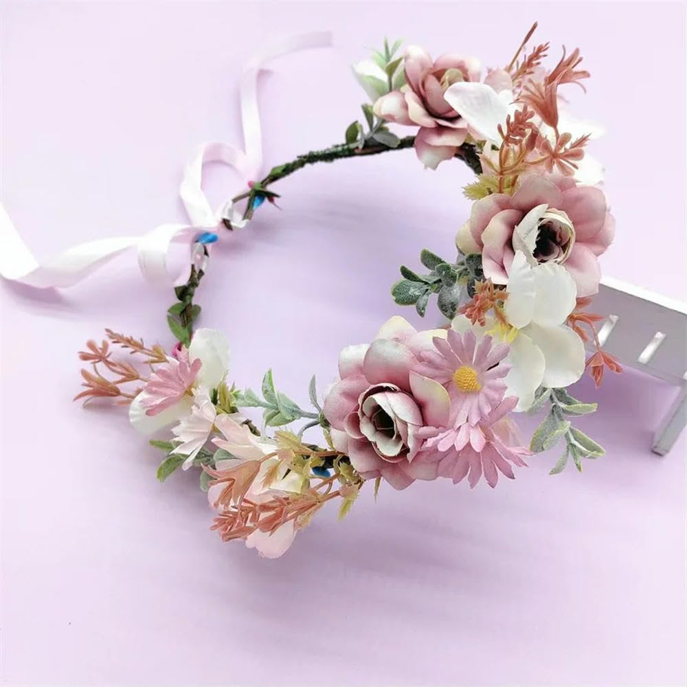 20 piezas guirnalda de rosas de moda para dama de honor, flores, diadema para el cabello, para viajes al aire libre, guirnalda de rendimiento, tocado